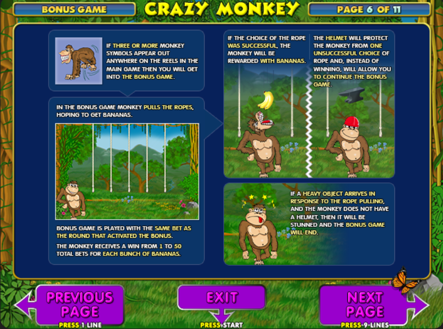 правила гри в Crazy Monkey